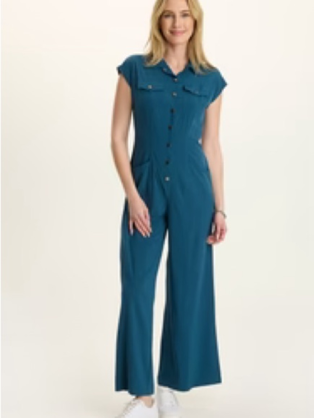 XCVI Wearables Alpha Active Stretch Jumpsuit in Blue Size M NWT